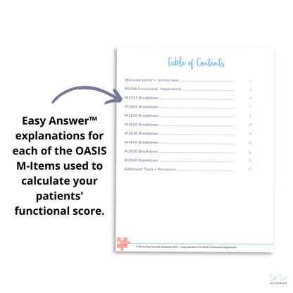 Easy Answers™ for OASIS-E Functional Impairment + Home Health Nurses